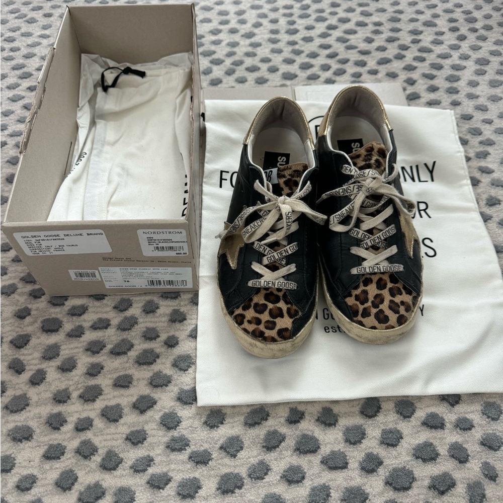Golden Goose Leopard/Black/Gold Super-Star